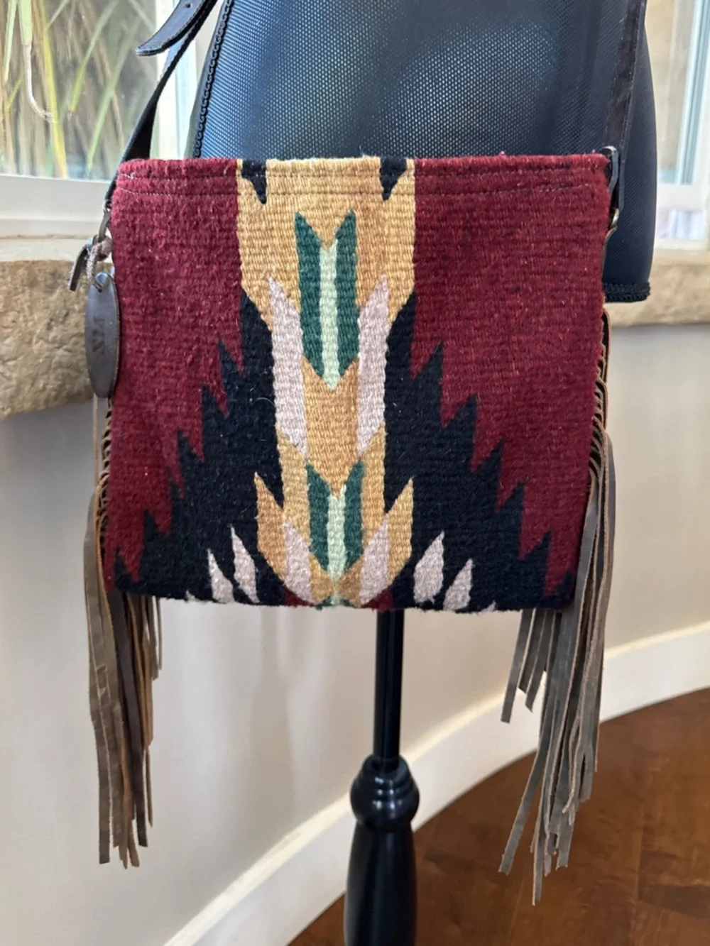 MZ Made Fringe - Wool Brisas Pattern Handwoven Crossbody Bag Purse
